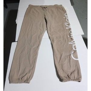 New Calvin Klein Women's Pants Joggers Size XXL Sleepwear Cotton Brown Tan
